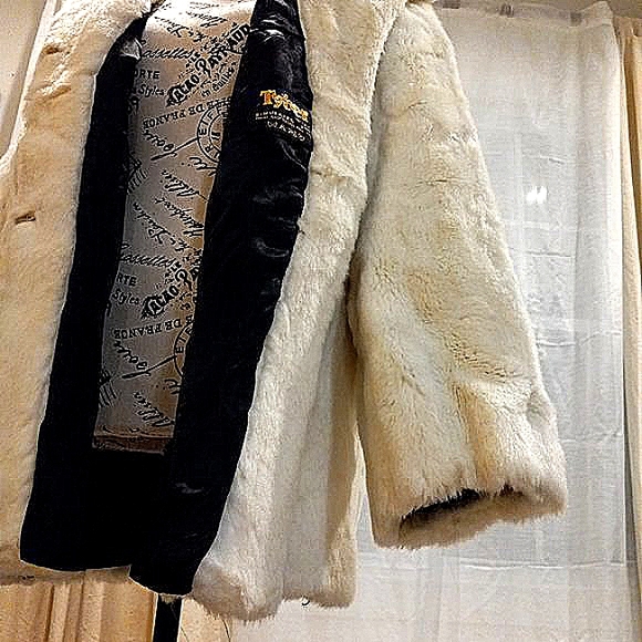 Classy Evening Formal Midi Coat Boxy White Elegant Warm statement sleeve - Picture 5 of 10